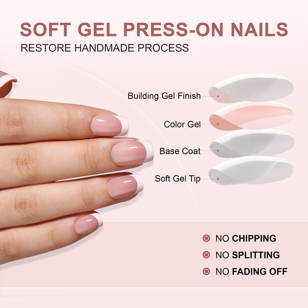 Gel Press On Nails 16 Sizes-32 Pcs Kit X0049LGFJR