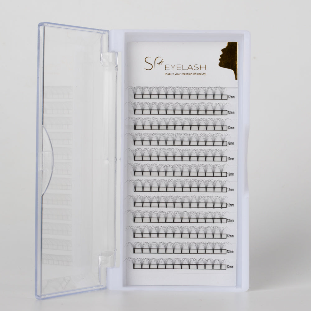 Premade Short Stem Fan Lashes 7D