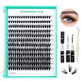 BODERMINCER 20D D Curl 240pcs 8-10-12-14-16mm Mixed Lash Kit With Bond &Seal and Tweezers Black Handmade False Eyelashes Natural Long Individual Eyelashes Extension Fake Lashes Makeup Beauty Cosmetic