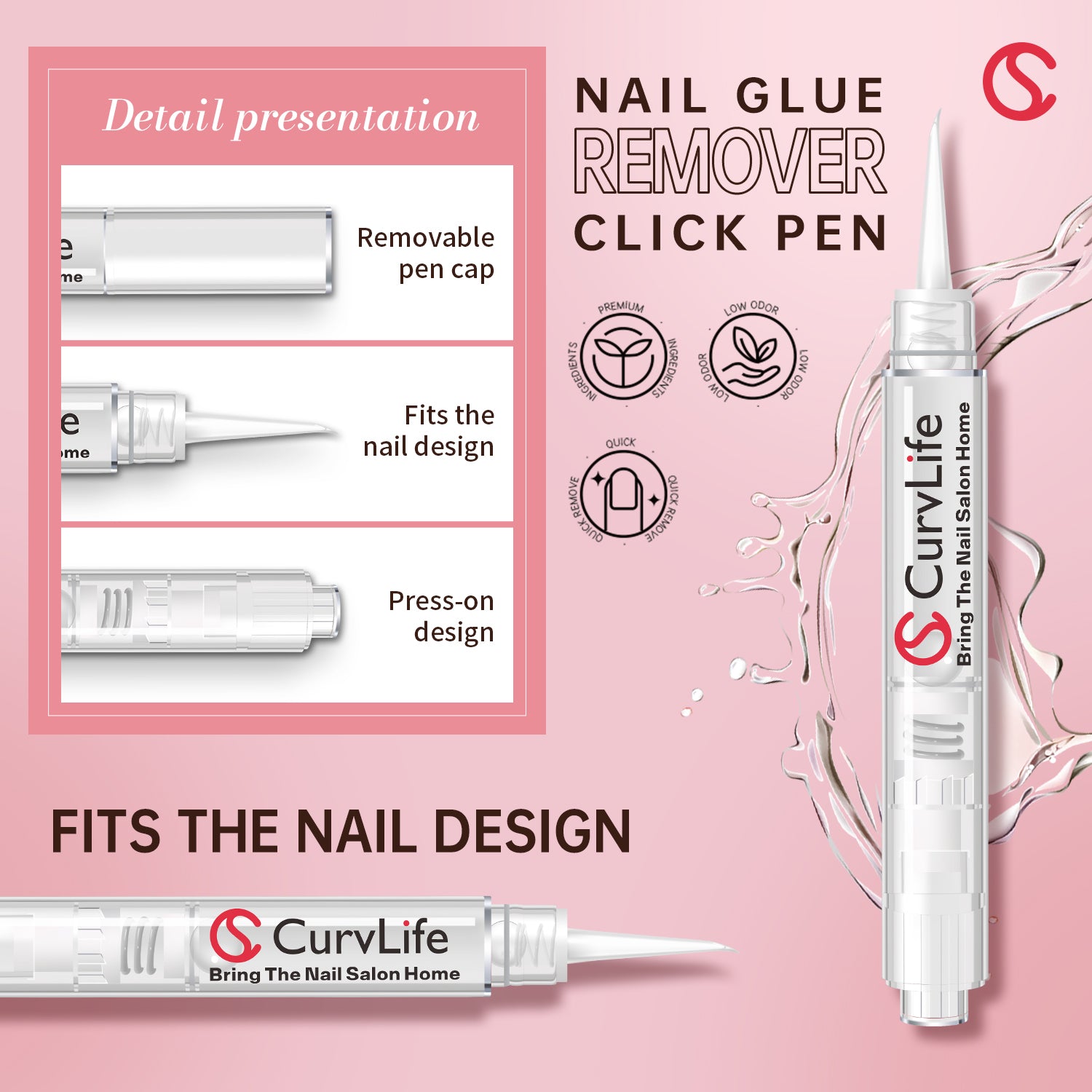 Semi-solid glue New Upgrade Super Strong Quick drying with remover kit for nails