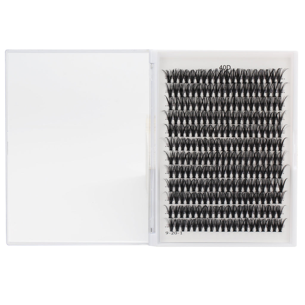 Bodermincer 40D Cluster to Choose Large Tray 240pcs D Curl 8-22mm to Choose Professional Makeup Individual Cluster EyeLashes Grafting Fake False Eyelashes Eyelash Extension Individual Eyelash Bunche