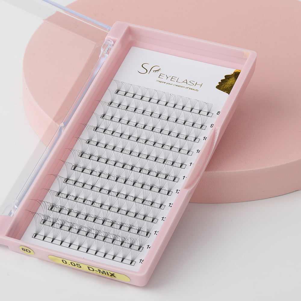 Premade Short Stem Fan Lashes 8D