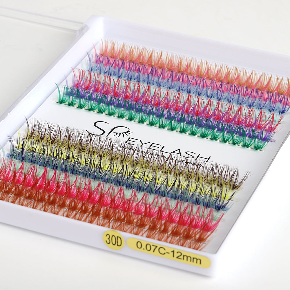 Colored Heat Bonded Eyelash Extensions