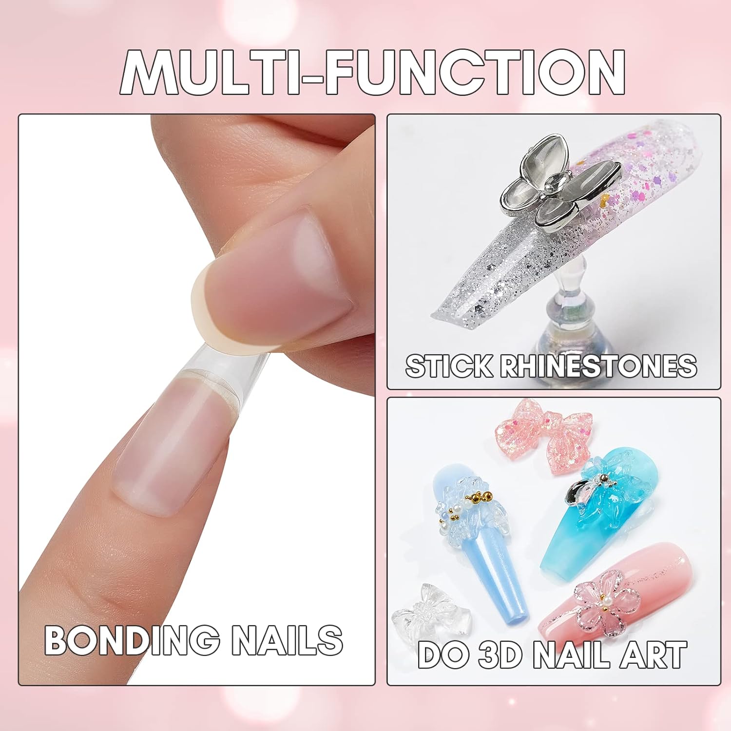 30g Toothpaste Solid Nail Glue Need Light Cured(Not recommend for dark color)for press on nails