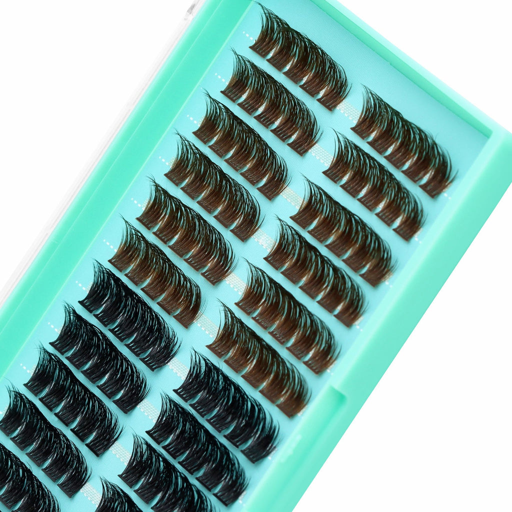 BODERMINCER Y16# Color Black +Brown 120pcs Per Pack C Curl/D Curl/DD Culr Natural Extensions Wispy Individual False Eyelashes Lash Clusters Lash Cluster Extensions