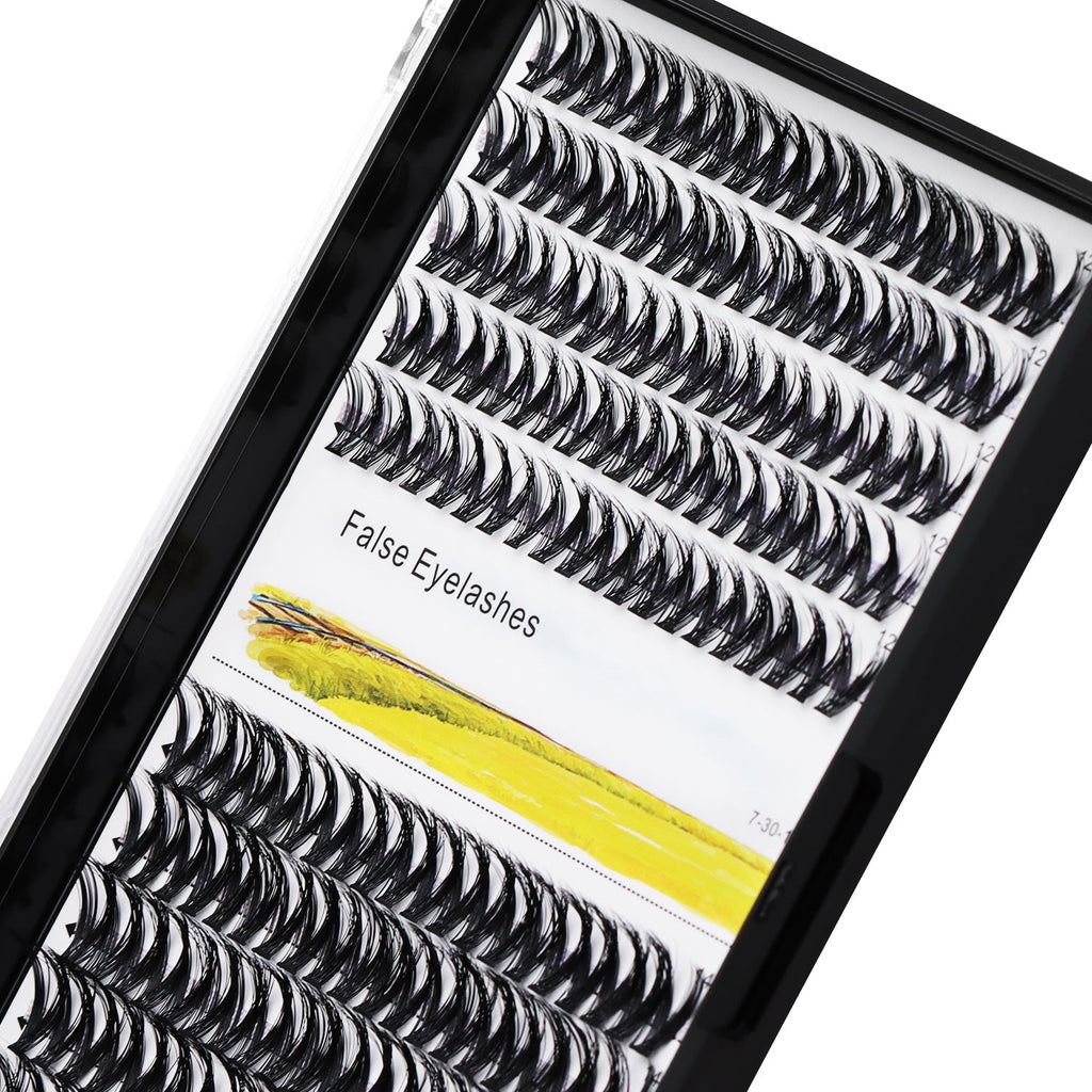 BODERMINCER MY008# Lash Cluster Large Pack 8+10mm Mixed/10+12mm Mixed/12+14mm Mixed/14+16mm Mixed/16+18mm Mixed Pack C Curl/D Curl/DD Culr Natural Extensions Wispy Individual False Eyelashes Lash Clusters Lash Cluster Extensions