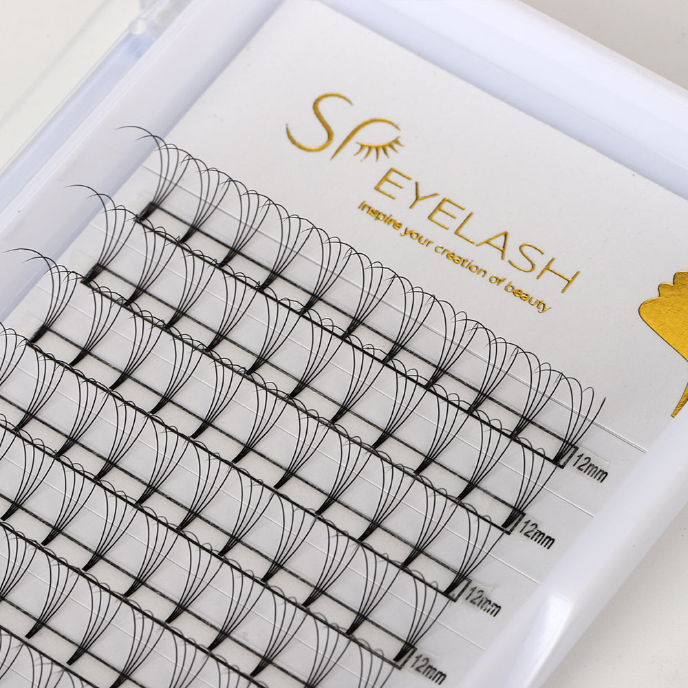 Premade Short Stem Fan Lashes 4D