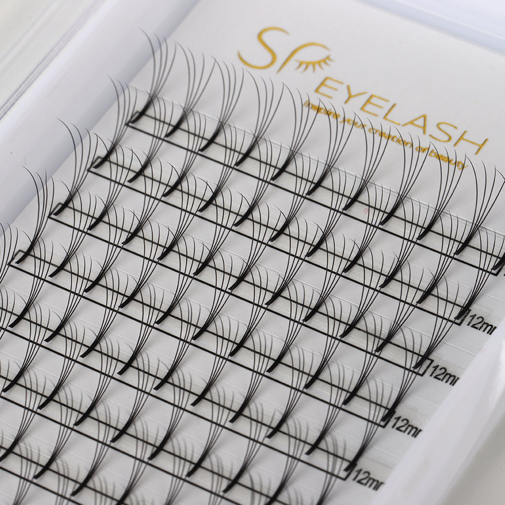 Premade Long Stem Fan Lashes 4D