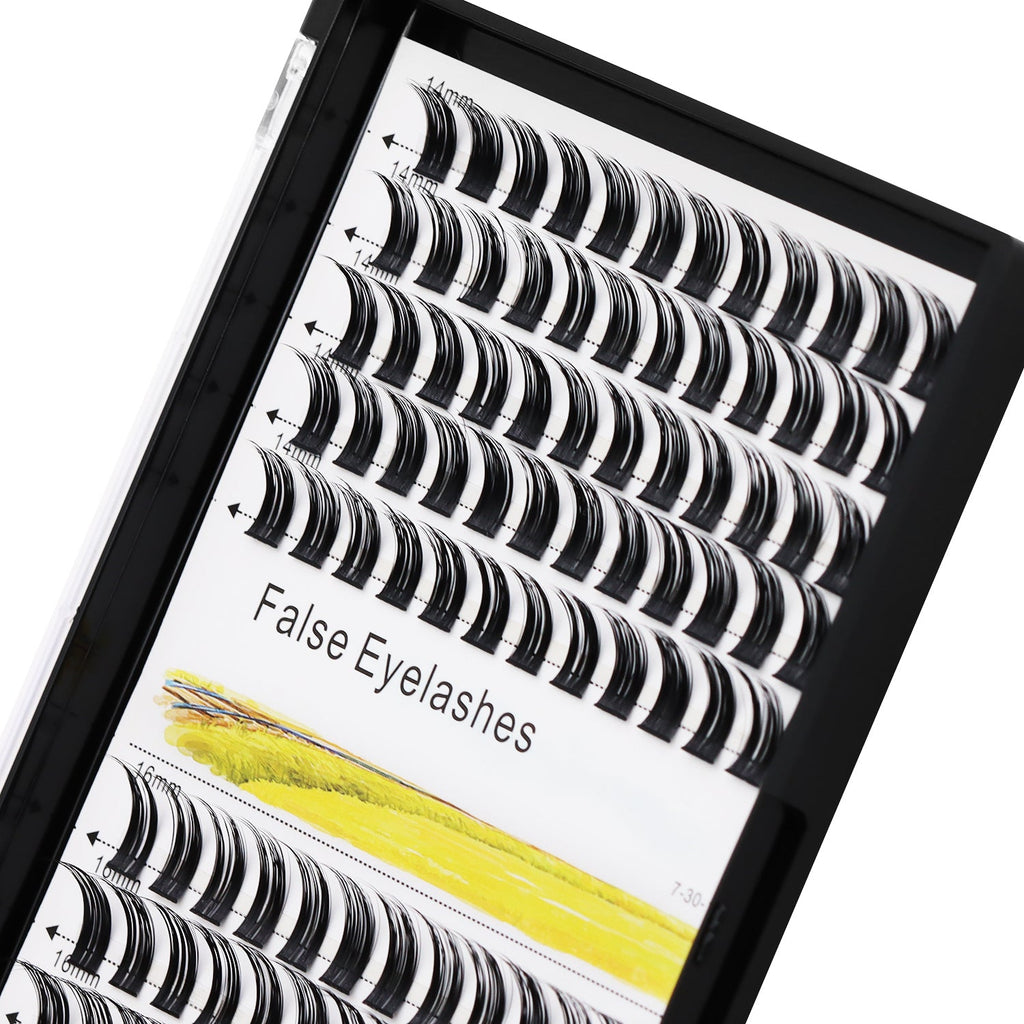 BODERMINCER D011# Lash Cluster Large Pack 8+10mm Mixed/10+12mm Mixed/12+14mm Mixed/14+16mm Mixed/16+18mm Mixed Pack C Curl/D Curl/DD Culr Natural Extensions Wispy Individual False Eyelashes Lash Clusters Lash Cluster Extensions