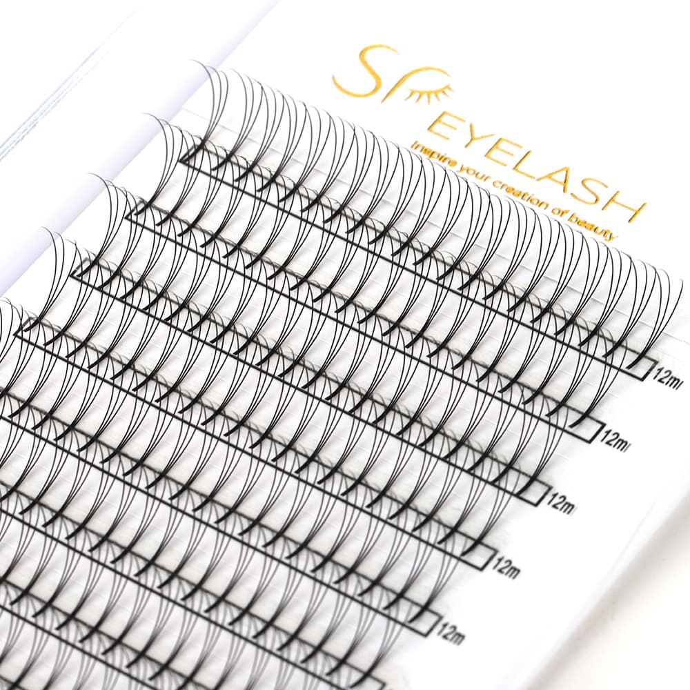Premade Long Stem Fan Lashes 3D