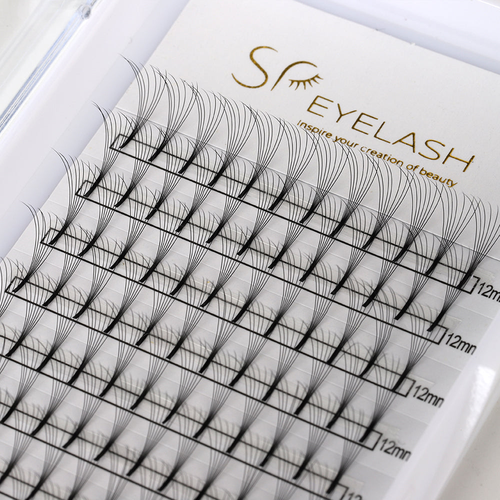 Premade Long Stem Fan Lashes 7D