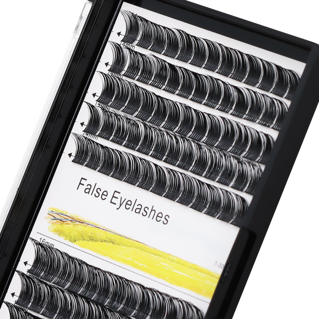 BODERMINCER M09# Lash Cluster Large Pack 8+10mm Mixed/10+12mm Mixed/12+14mm Mixed/14+16mm Mixed/16+18mm Mixed Pack C Curl/D Curl/DD Culr Natural Extensions Wispy Individual False Eyelashes Lash Clusters Lash Cluster Extensions