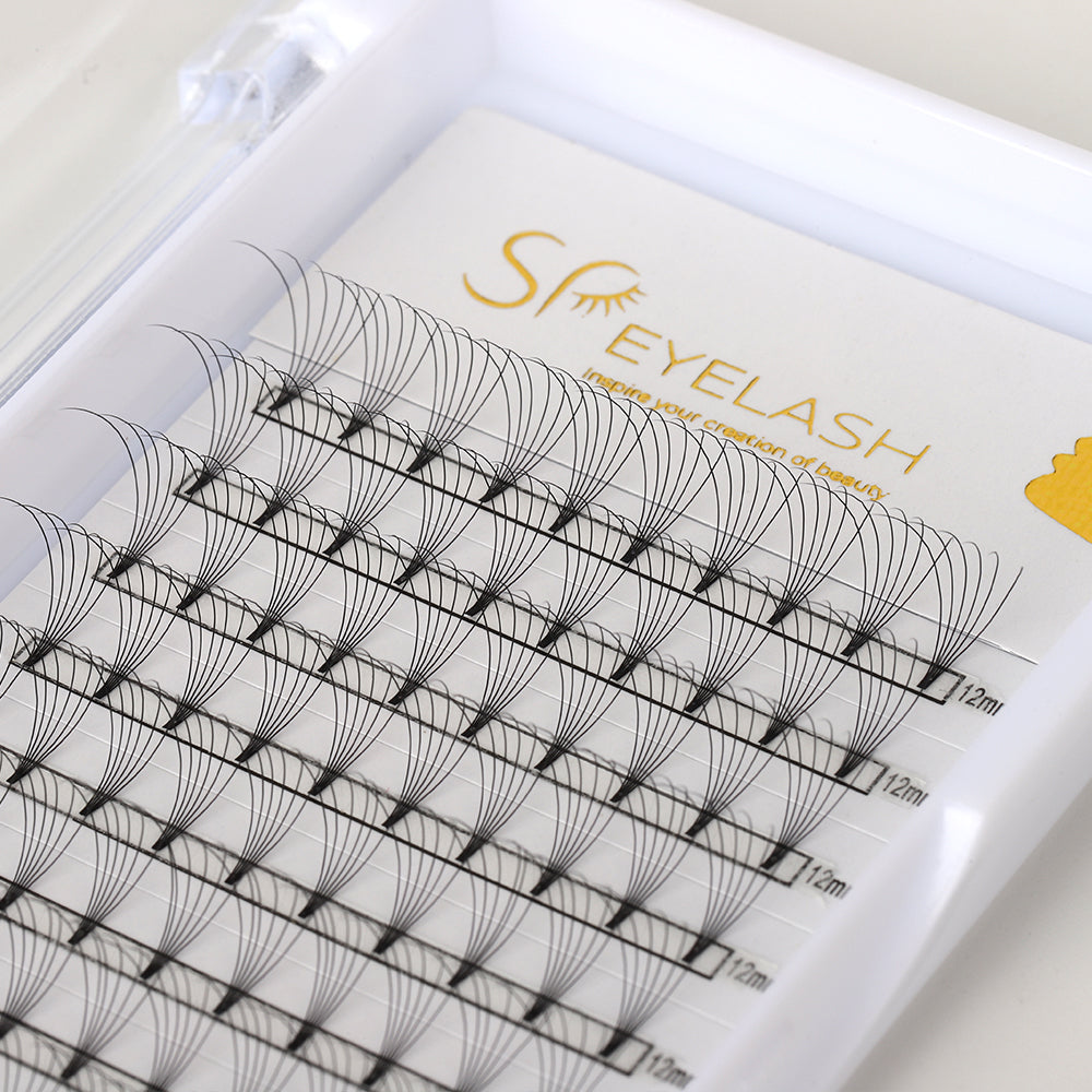 Premade Short Stem Fan Lashes 6D