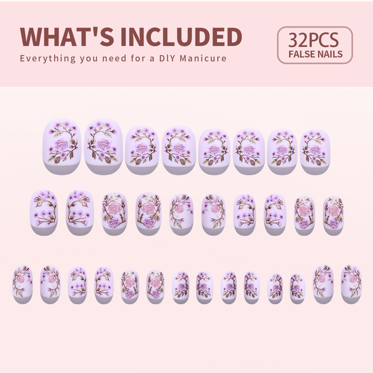 Gel Press On Nails 16 Sizes-32 Pcs Kit  X004Q1OTBB