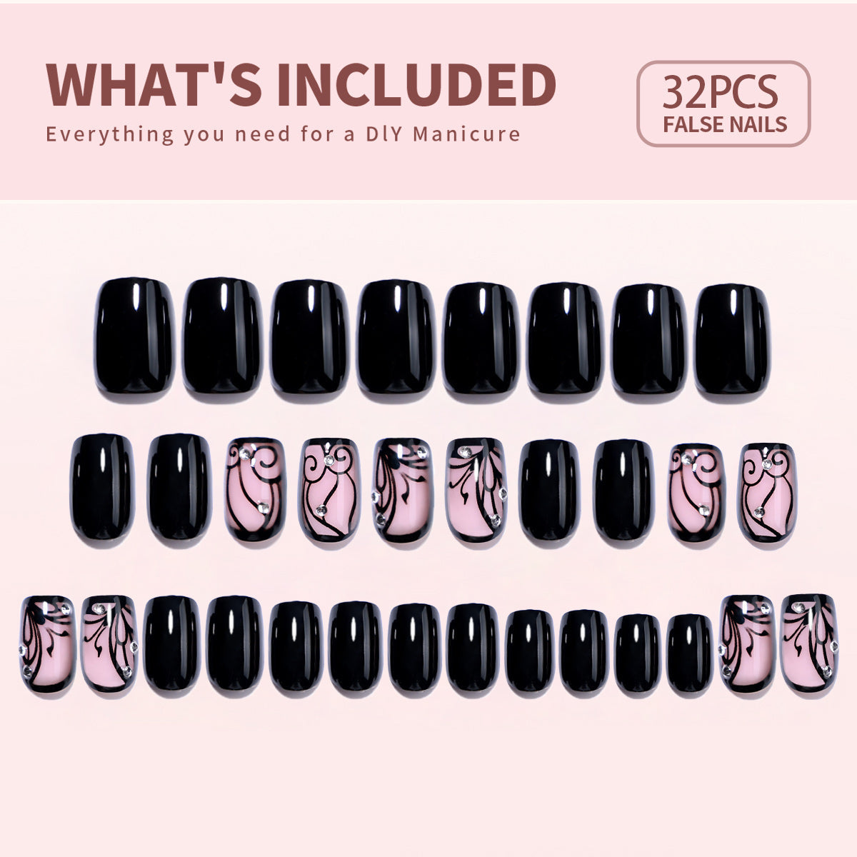 Gel Press On Nails 16 Sizes-32 Pcs Kit X004FXA5LX