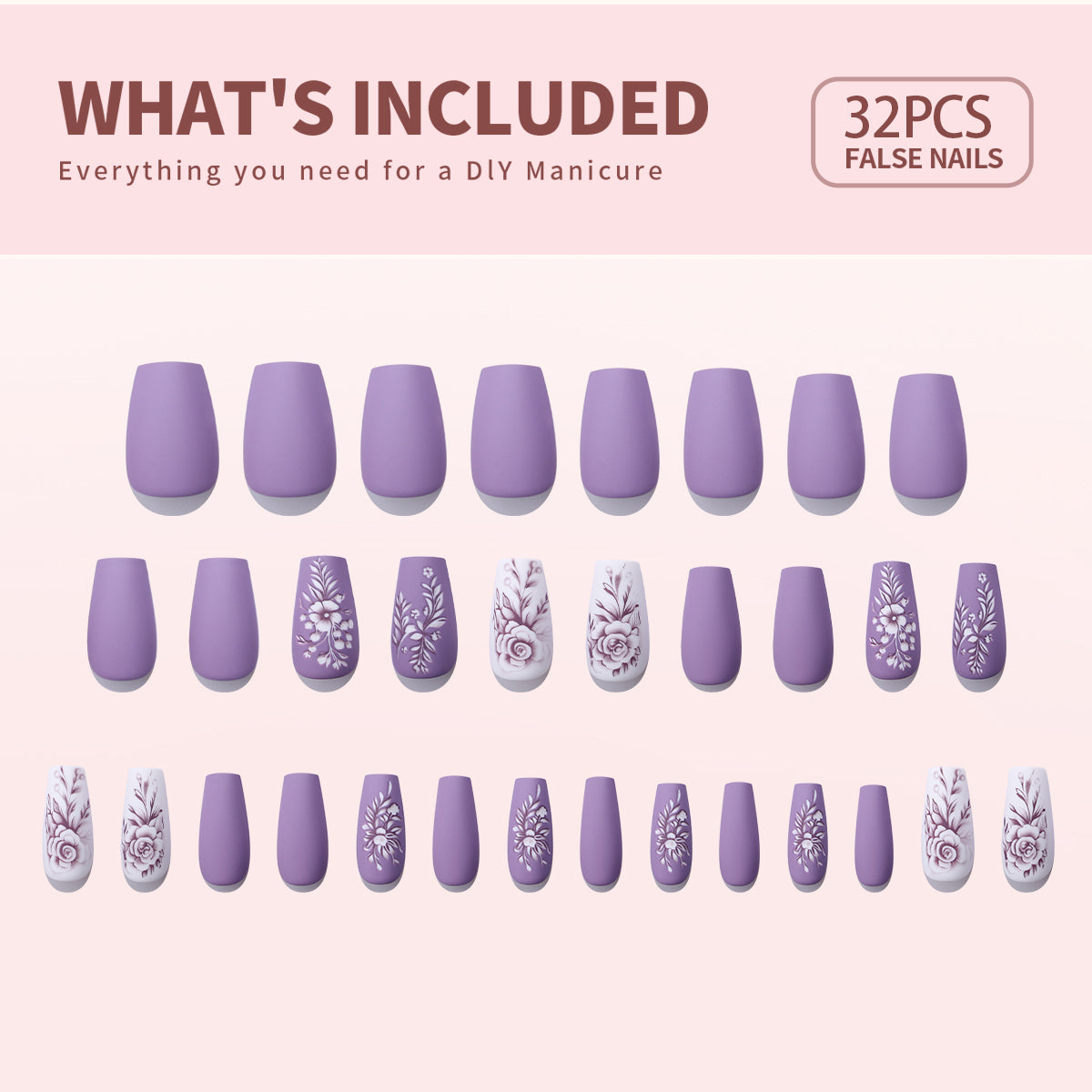 Gel Press On Nails 16 Sizes-32 Pcs Kit X004LBSWWN
