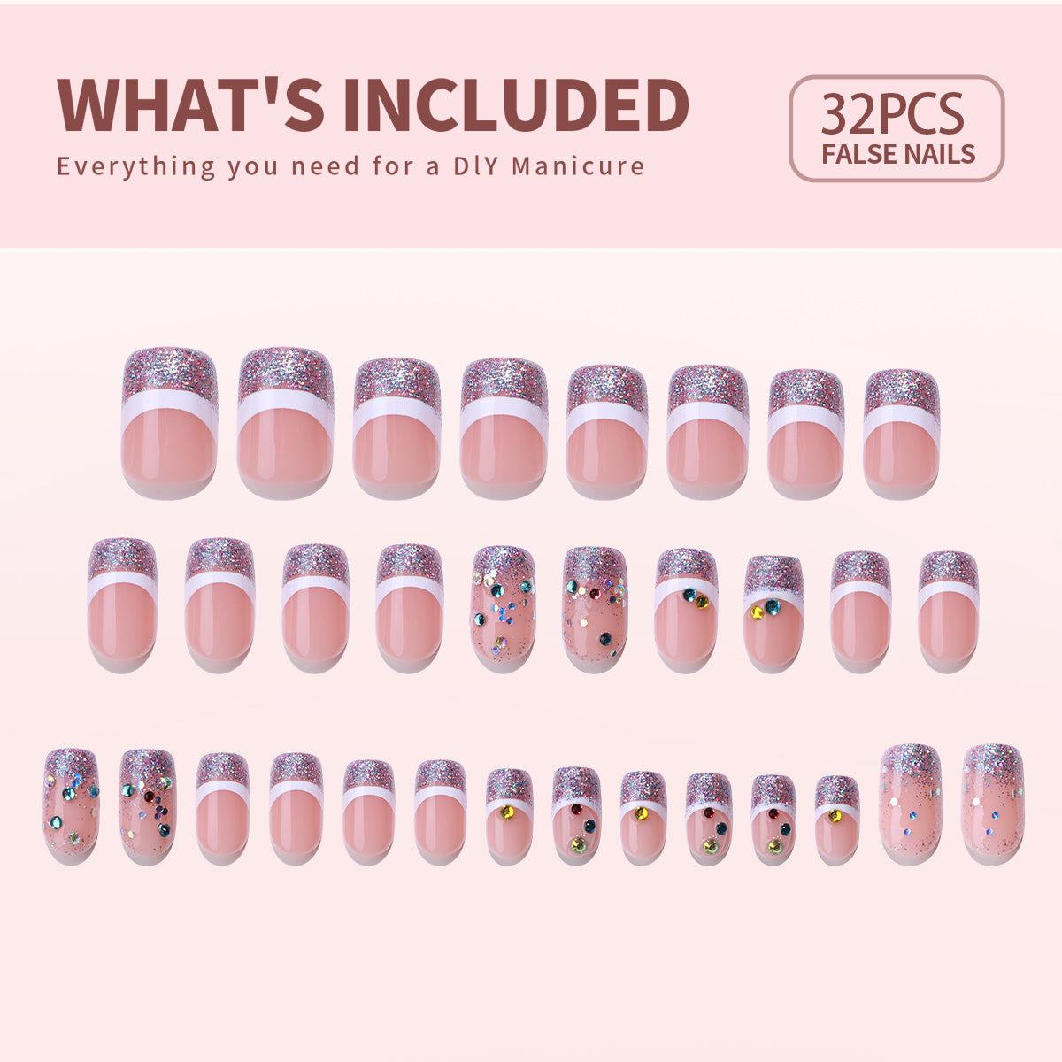  Gel Press On Nails 16 Sizes-32 Pcs Kit  X004Q1SOF3
