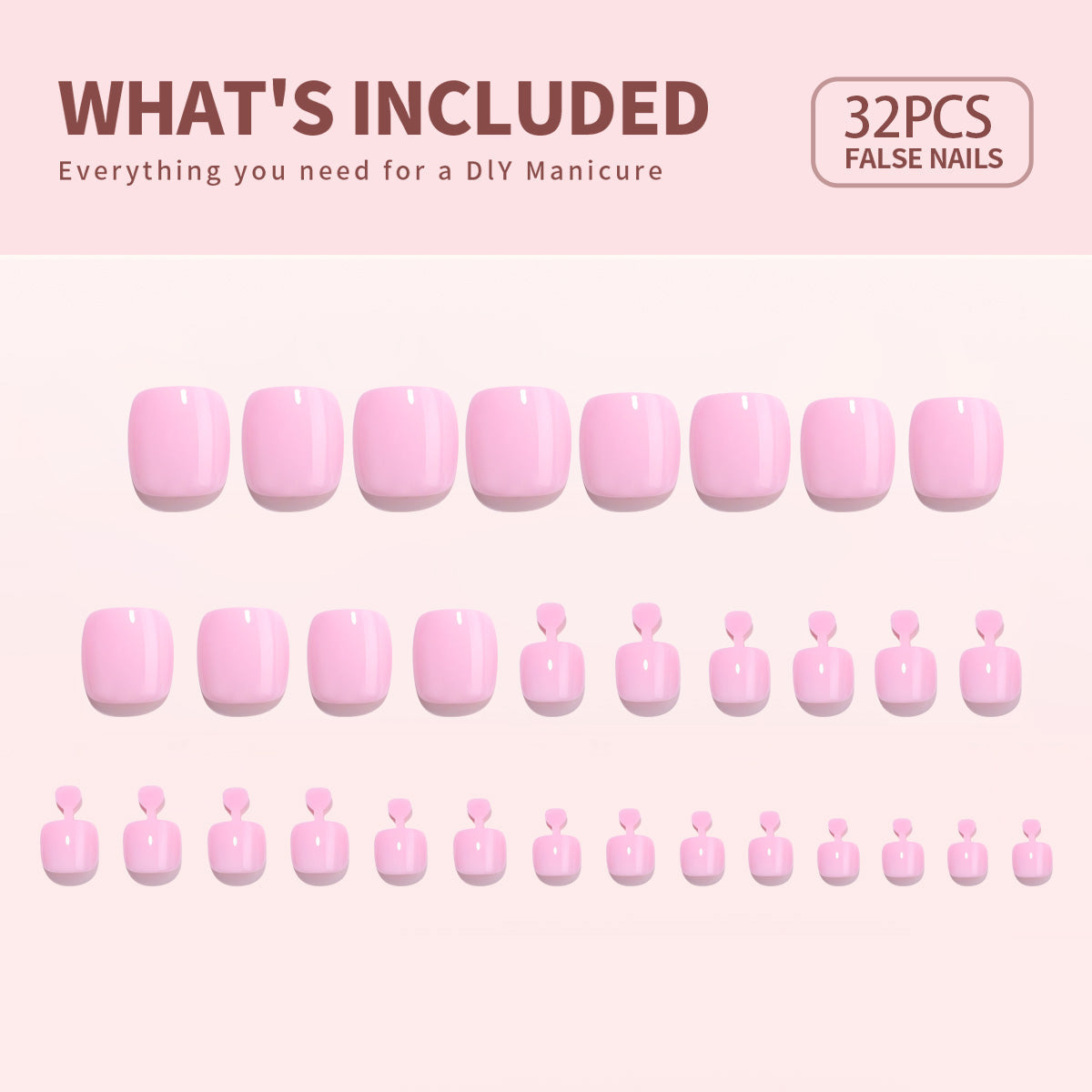 32 Pcs-16 Sizes Kit Press On Toe nails  X004PS4TPB