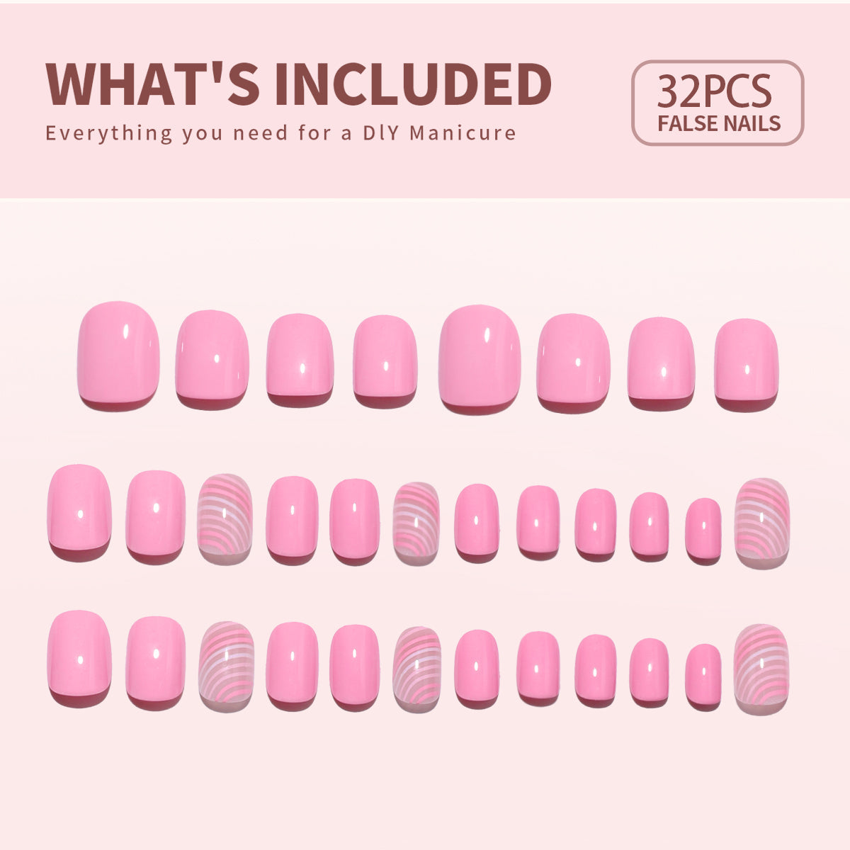 Gel Press On Nails 16 Sizes-32 Pcs Kit X004PR30JD