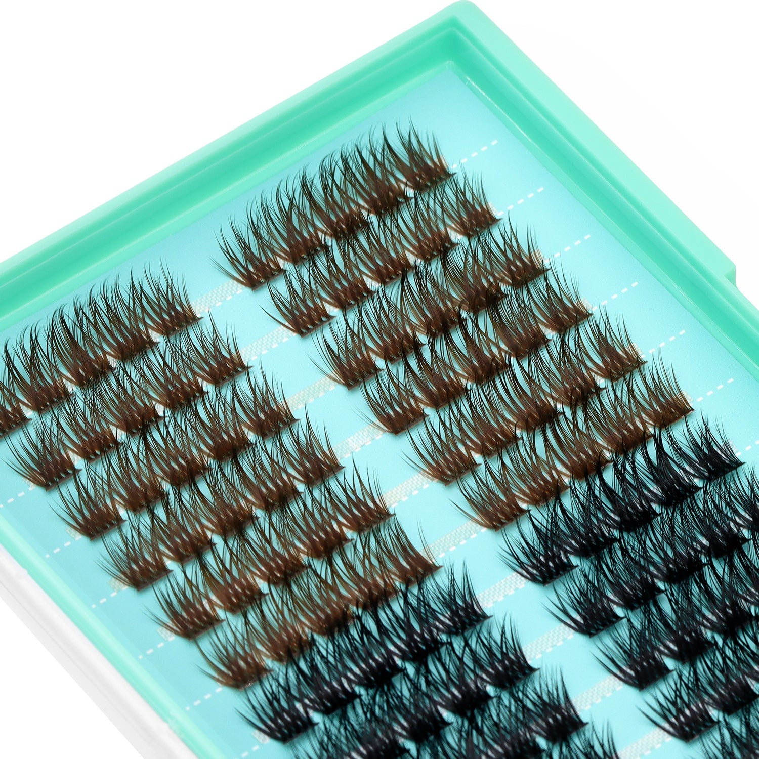 BODERMINCER Y16# Color Black +Brown 120pcs Per Pack C Curl/D Curl/DD Culr Natural Extensions Wispy Individual False Eyelashes Lash Clusters Lash Cluster Extensions