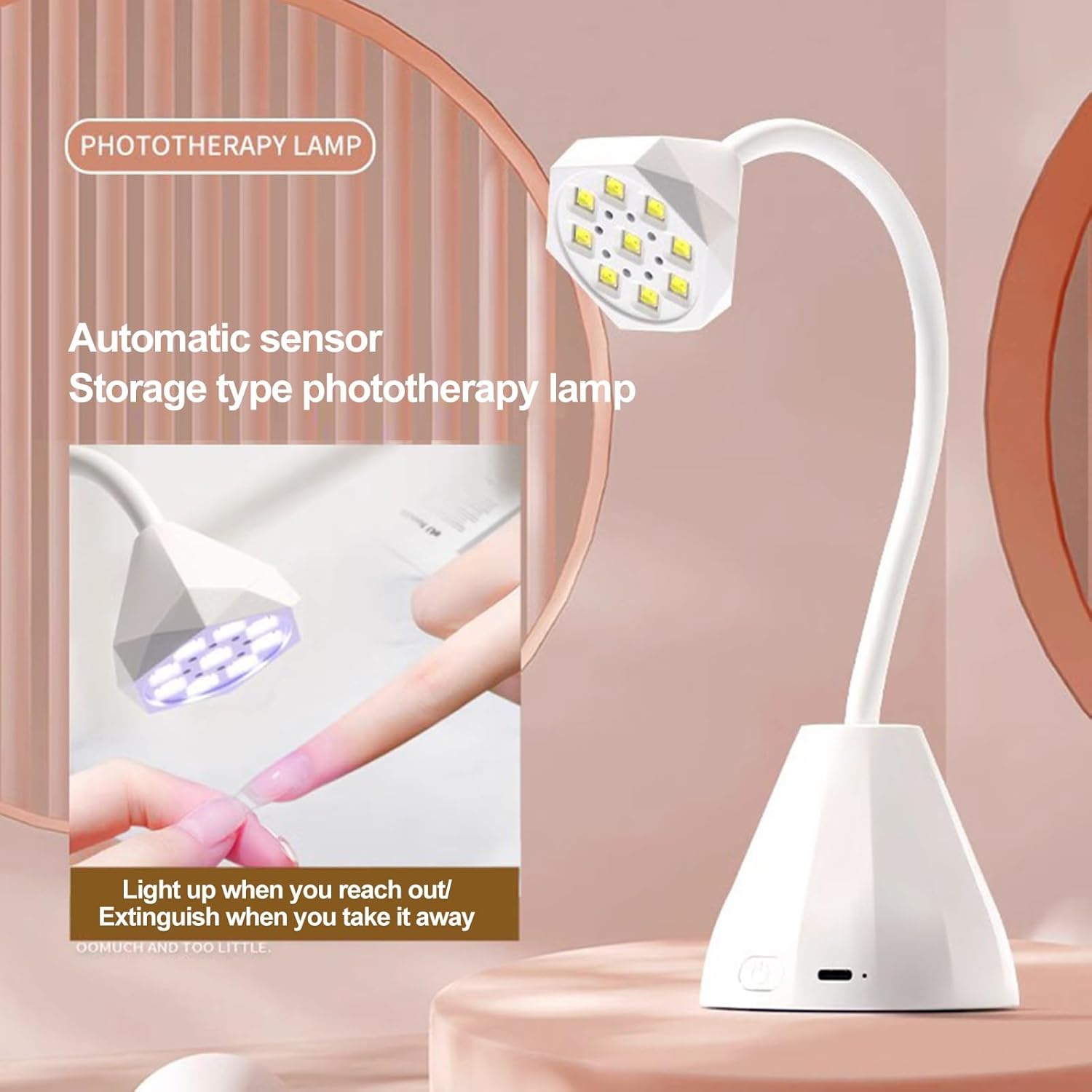 Goosenecks UV Light for Nails Art  Rechargeable