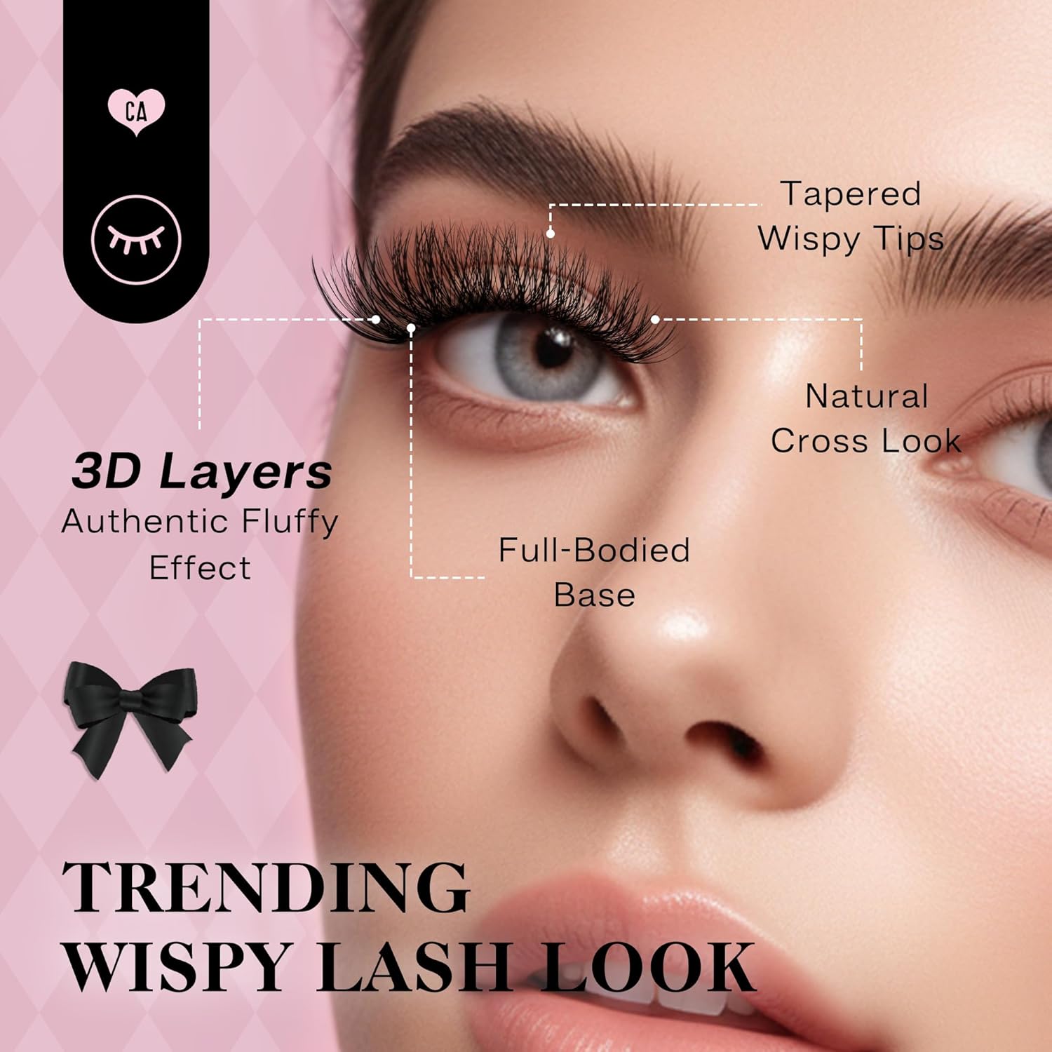 CALAILIS False Eyelashes Natural Look Fake Lashes 20 Pairs 4 Styles Wispy Fluffy False Lashes