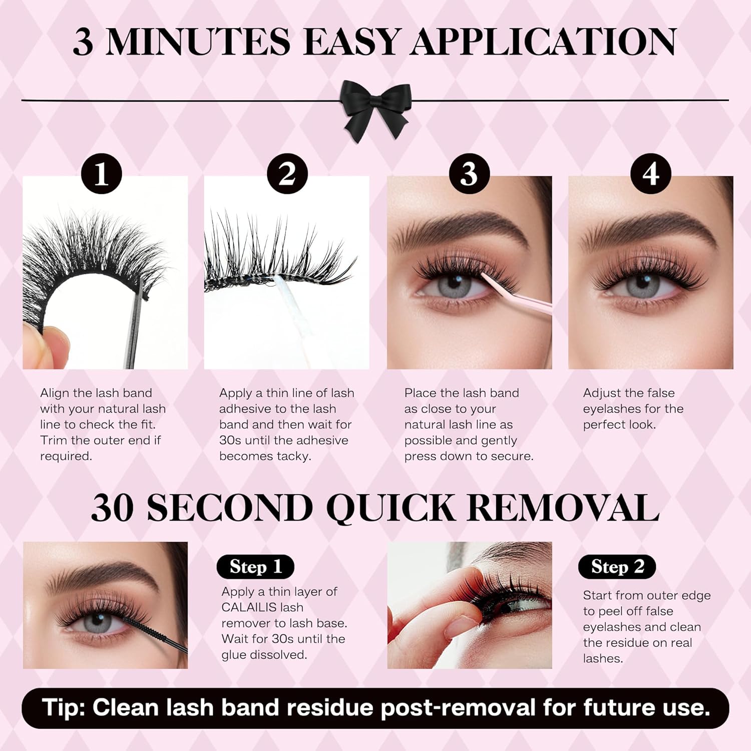 CALAILIS False Eyelashes Natural Look Fake Lashes 20 Pairs 4 Styles Wispy Fluffy False Lashes
