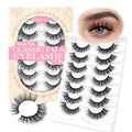 CALAILIS 7pairs/box False Eyelashes - Wispy 3D Fluffy Soft Reusable Strip Lashes