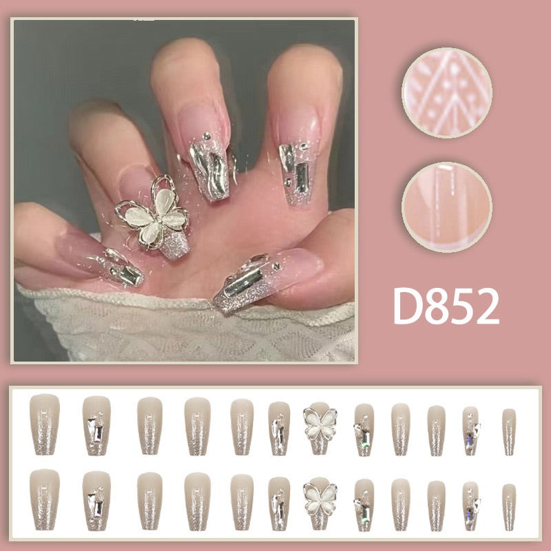 24pcs/Set Press On Nail D852