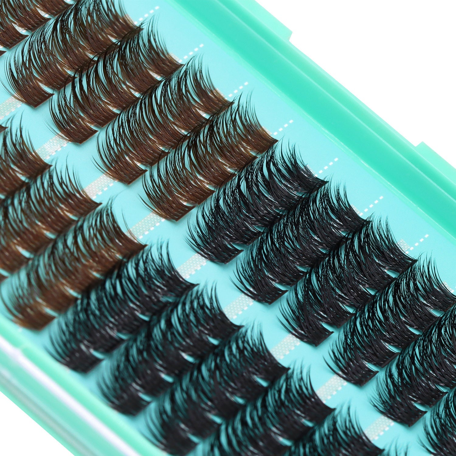 BODERMINCER Y16# Color Black +Brown 120pcs Per Pack C Curl/D Curl/DD Culr Natural Extensions Wispy Individual False Eyelashes Lash Clusters Lash Cluster Extensions