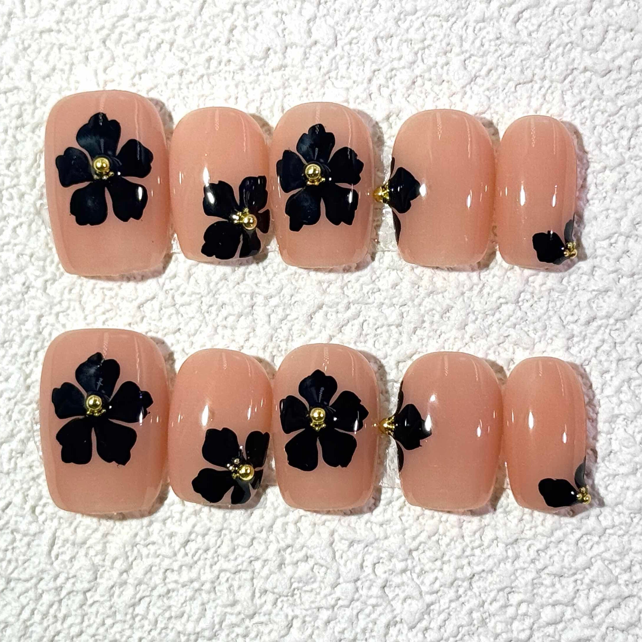10 PCS/Set Handmade Salon-Grade Gel Press-On Nails AS1006