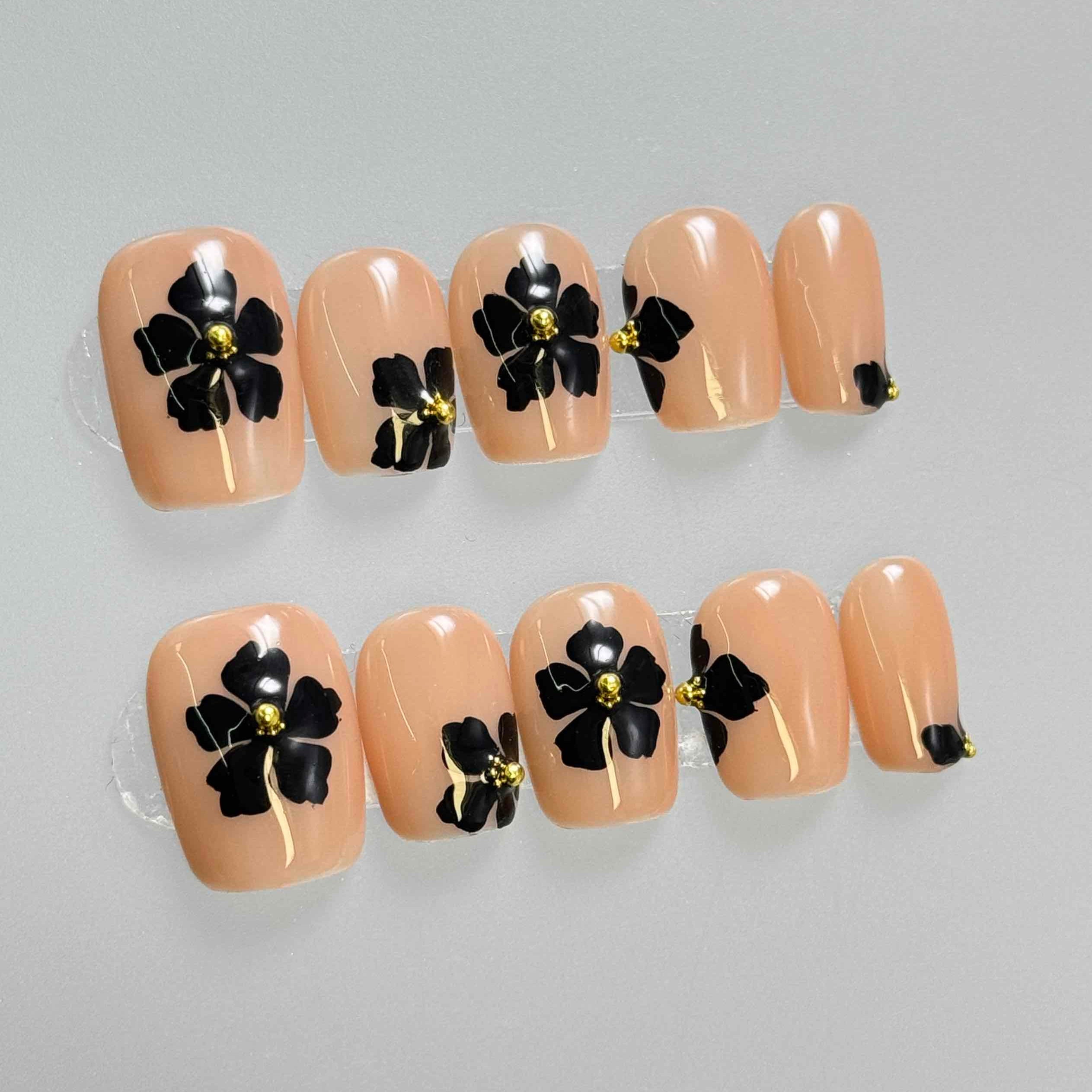 10 PCS/Set Handmade Salon-Grade Gel Press-On Nails AS1006