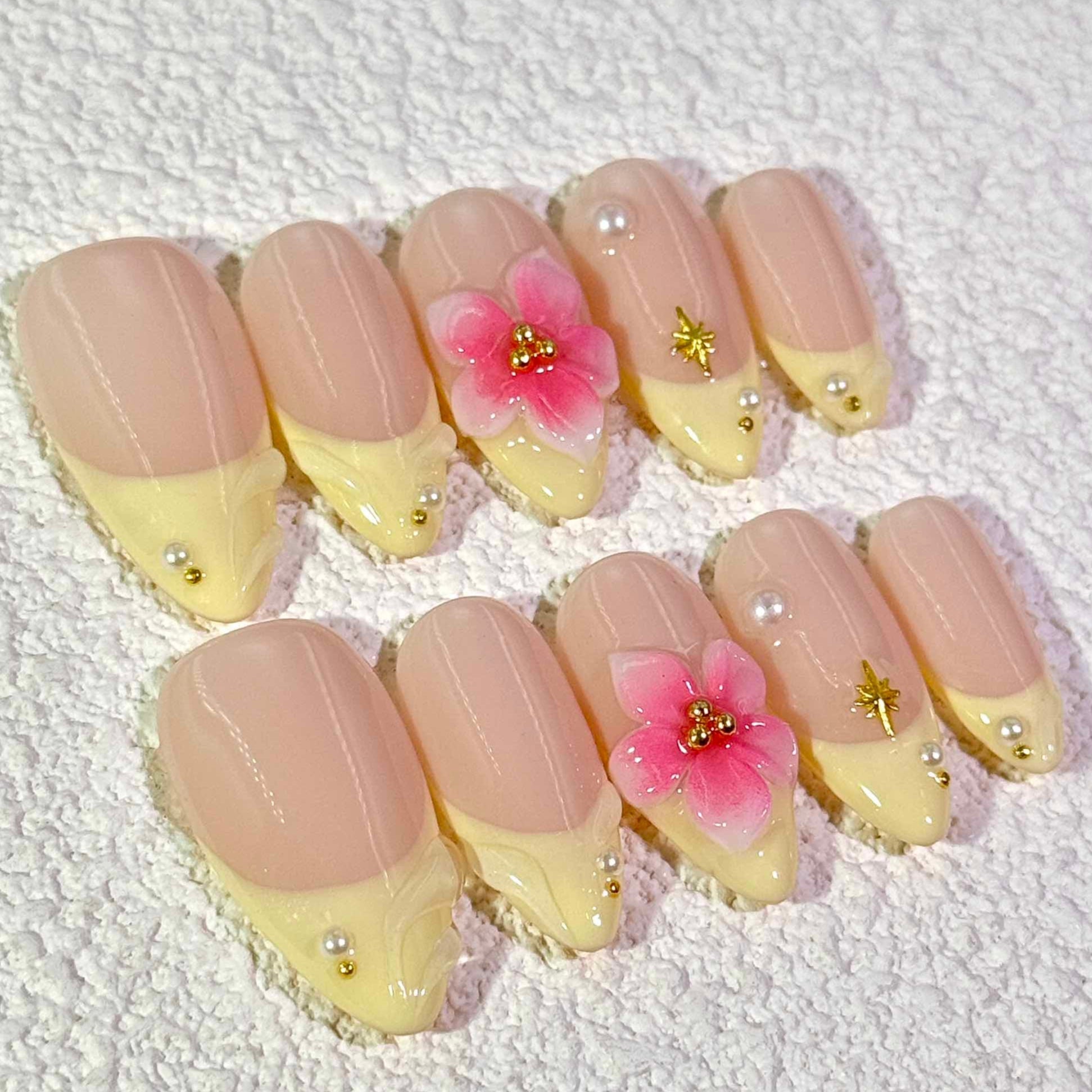 10 PCS/Set Handmade Salon-Grade Gel Press-On Nails AW1081