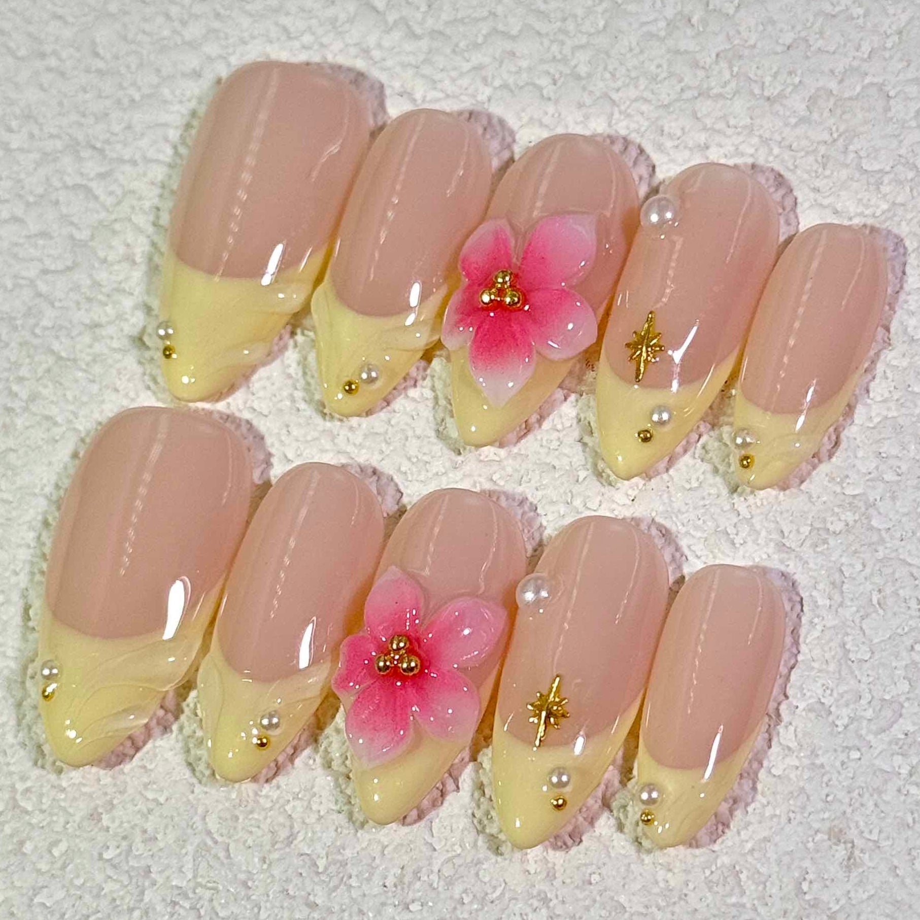 10 PCS/Set Handmade Salon-Grade Gel Press-On Nails AW1081