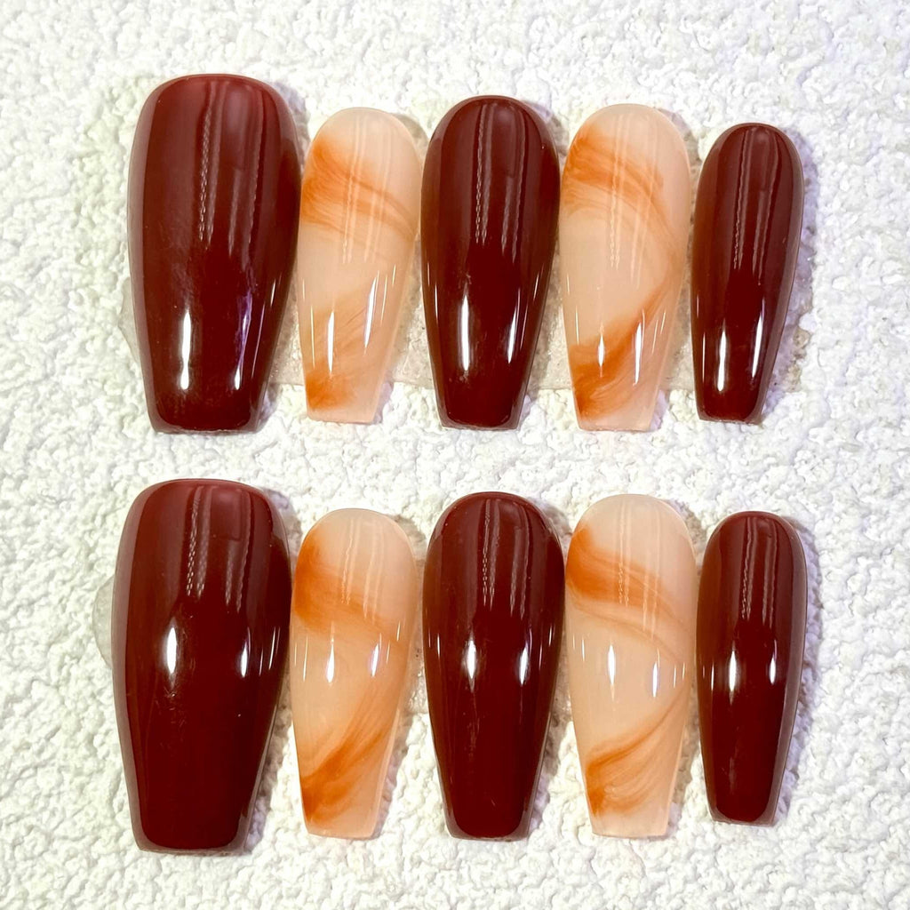 10 PCS/Set Handmade Salon-Grade Gel Press-On Nails AW1022