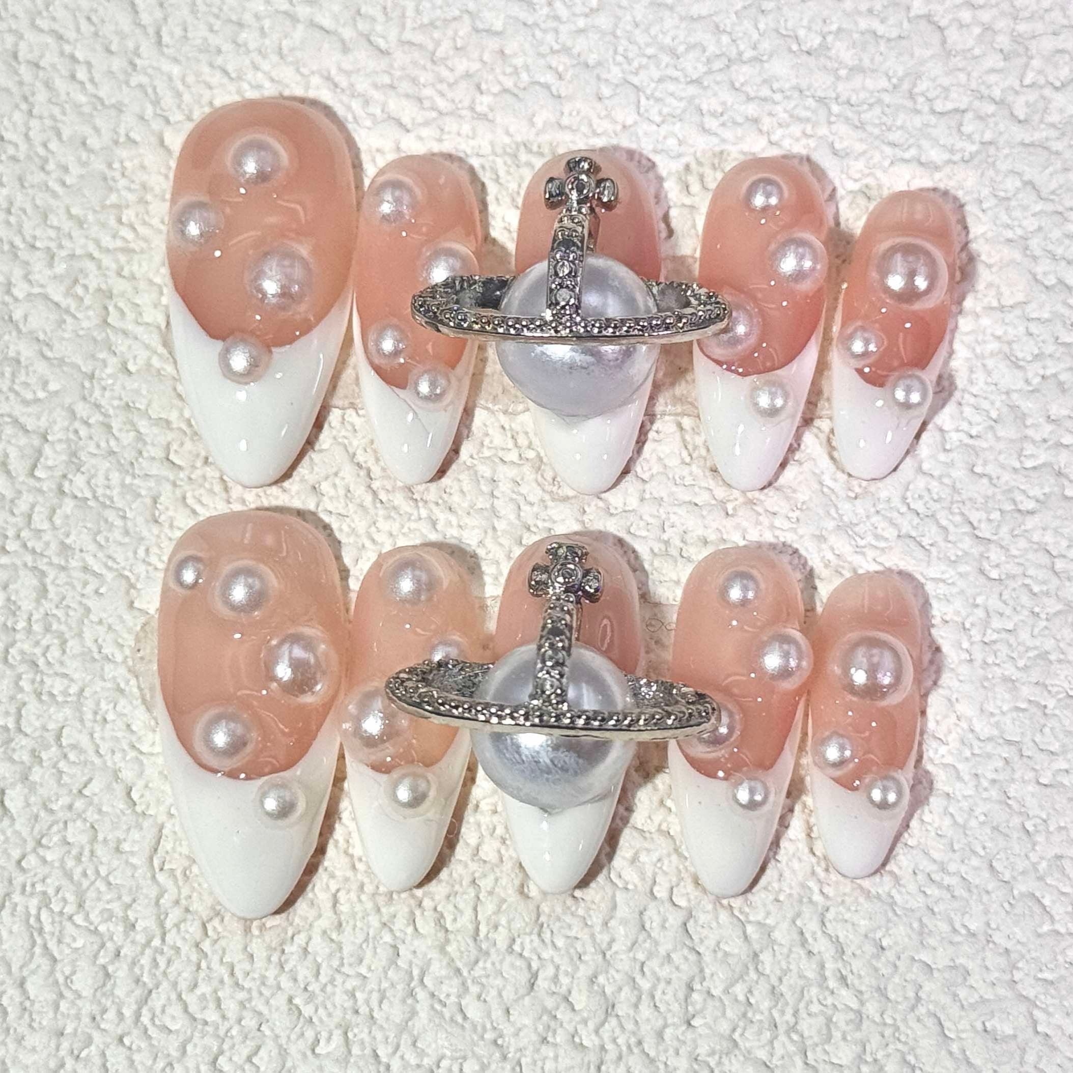 10 PCS/Set Handmade Salon-Grade Gel Press-On Nails AW1067