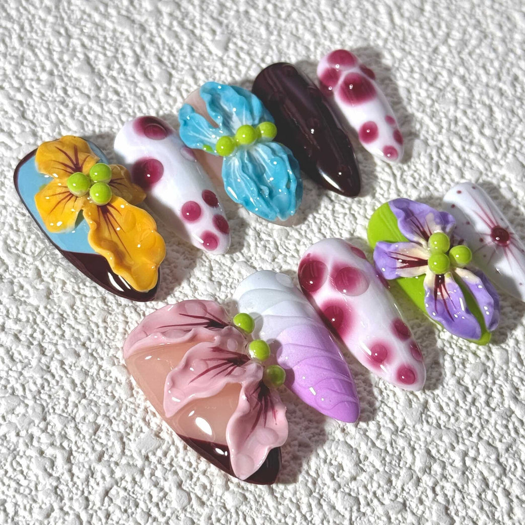 10 PCS/Set Handmade Salon-Grade Gel Press-On Nails AW1090