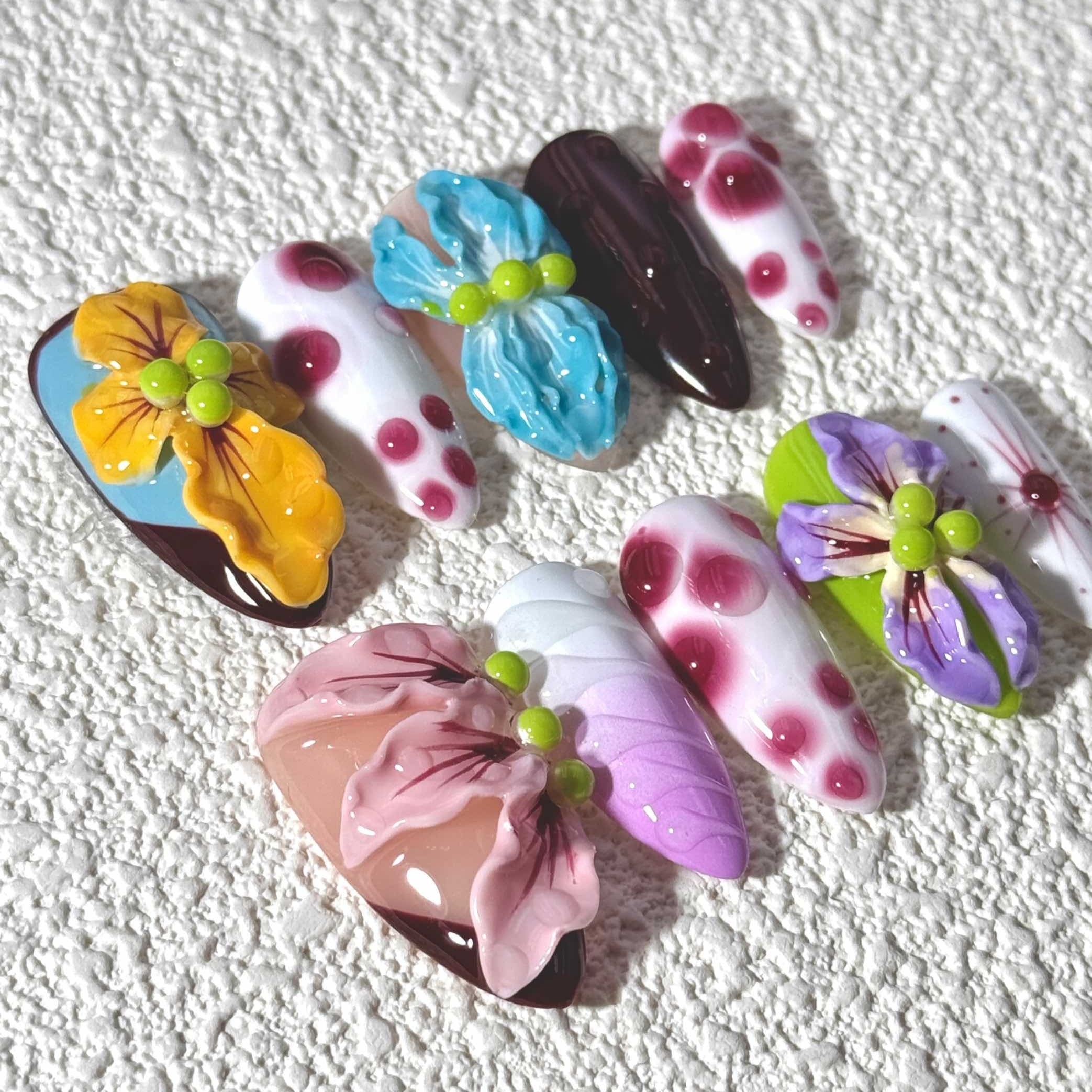 10 PCS/Set Handmade Salon-Grade Gel Press-On Nails AW1090