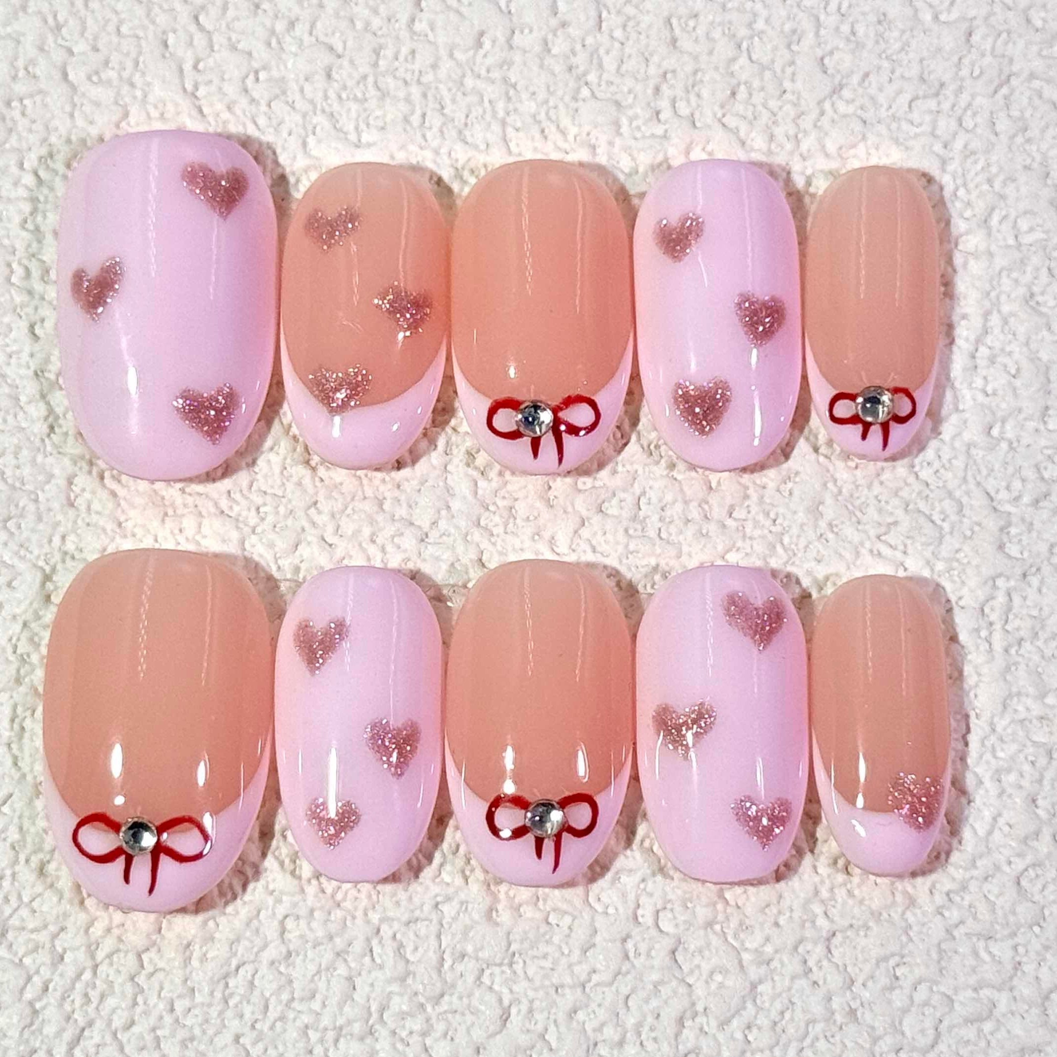 10 PCS/Set Handmade Salon-Grade Gel Press-On Nails AW1098
