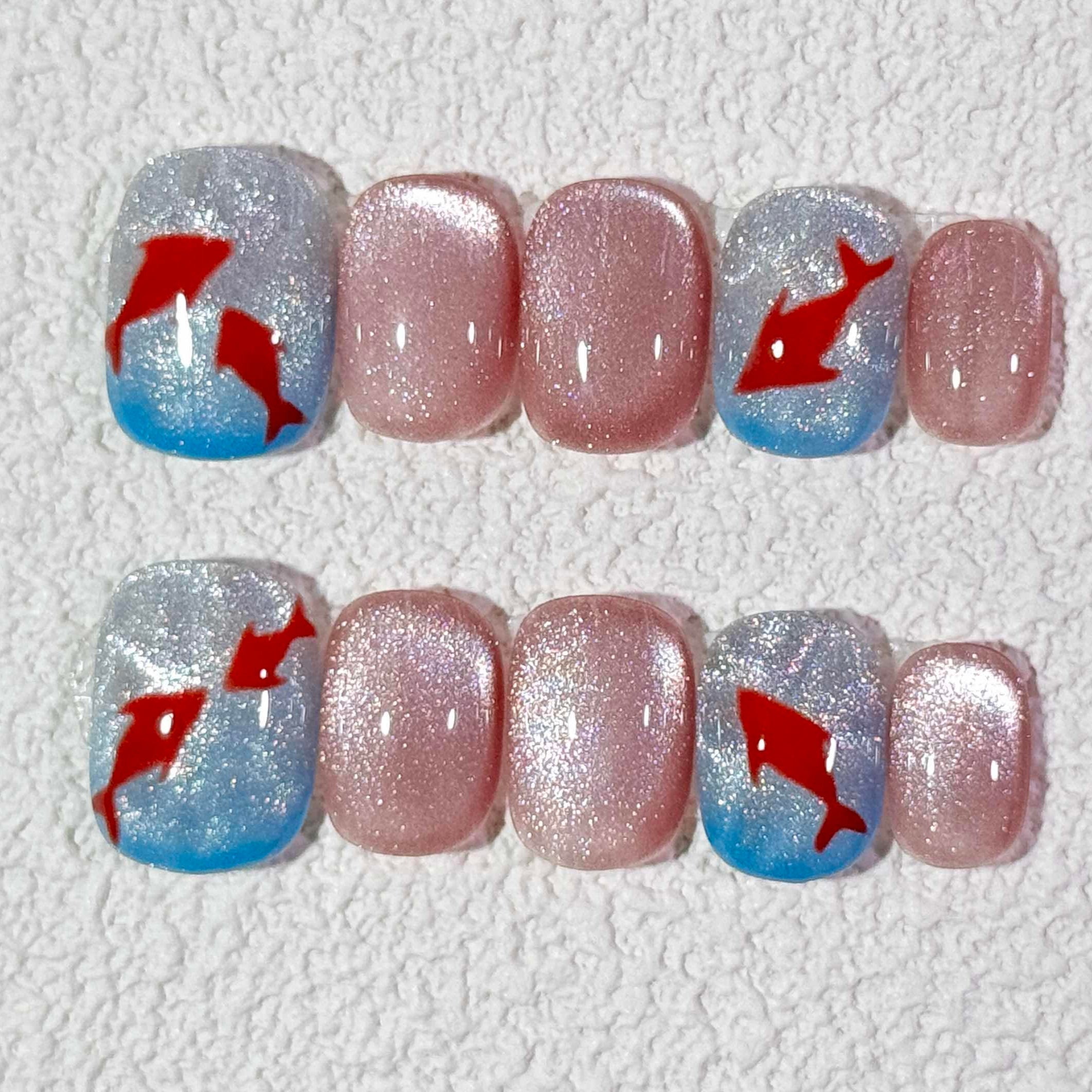 10 PCS/Set Handmade Salon-Grade Gel Press-On Nails AW1126