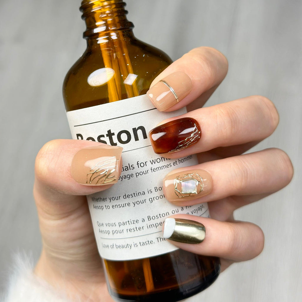10 PCS/Set Handmade Salon-Grade Gel Press-On Nails AW1141