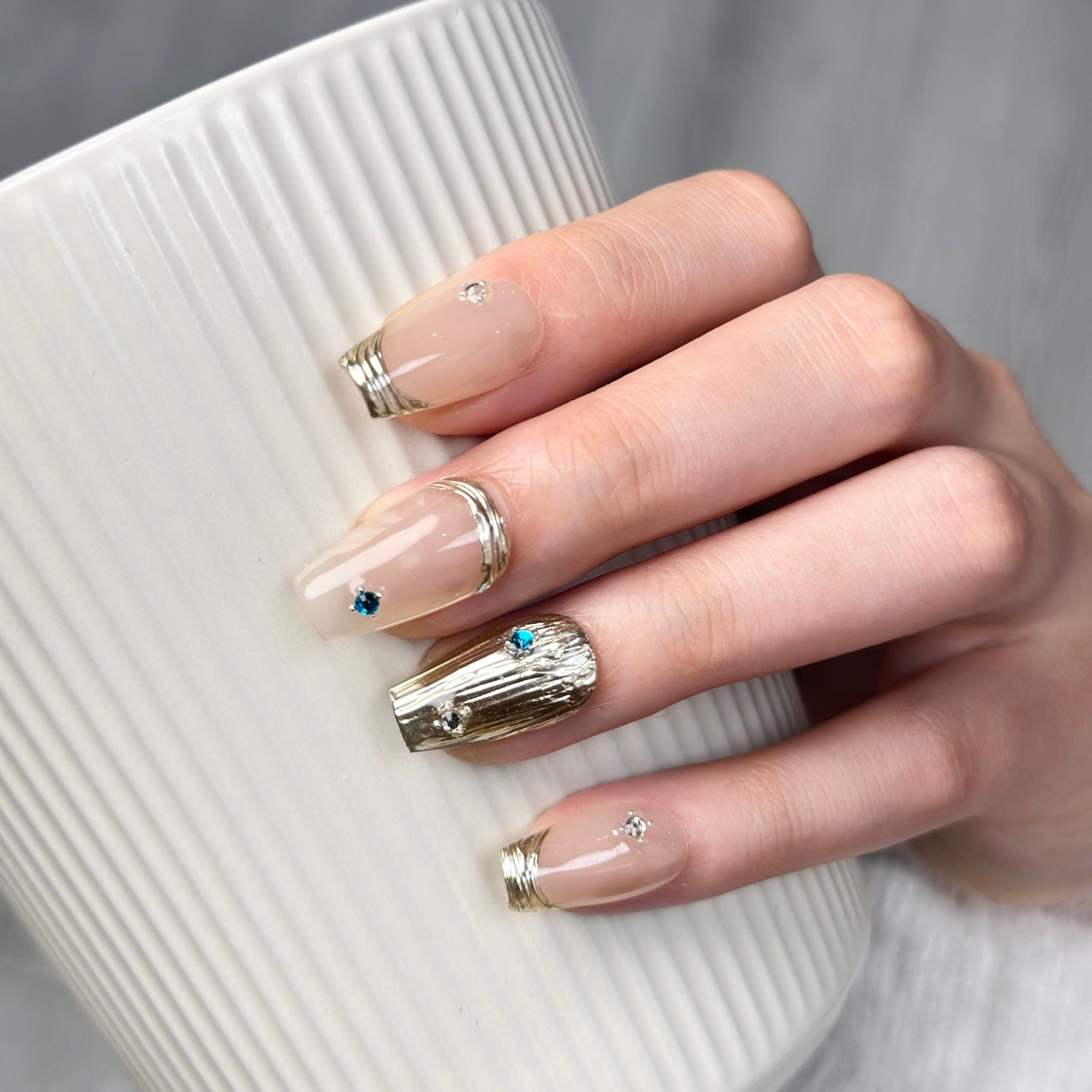 10 PCS/Set Handmade Salon-Grade Gel Press-On Nails AW1144