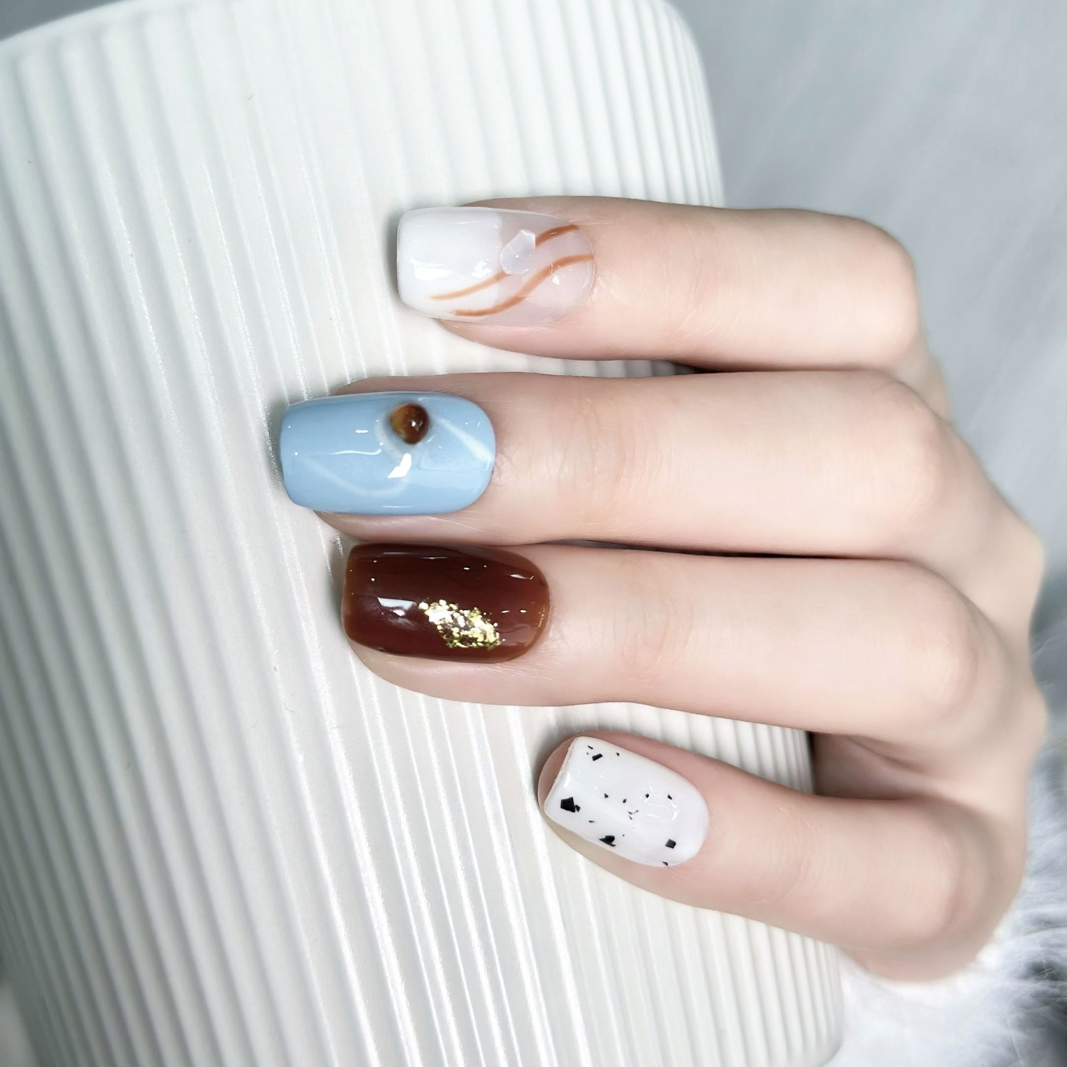 10 PCS/Set Handmade Salon-Grade Gel Press-On Nails AW1164