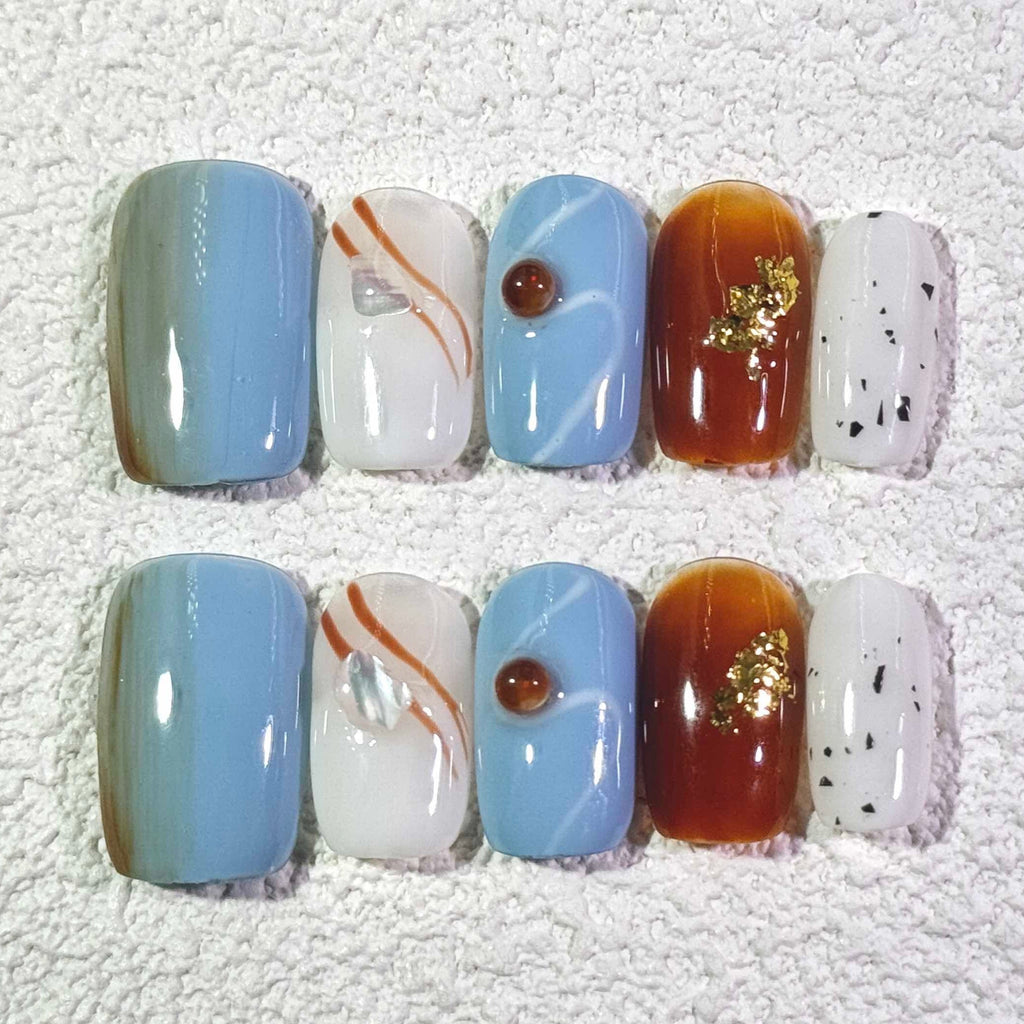 10 PCS/Set Handmade Salon-Grade Gel Press-On Nails AW1164