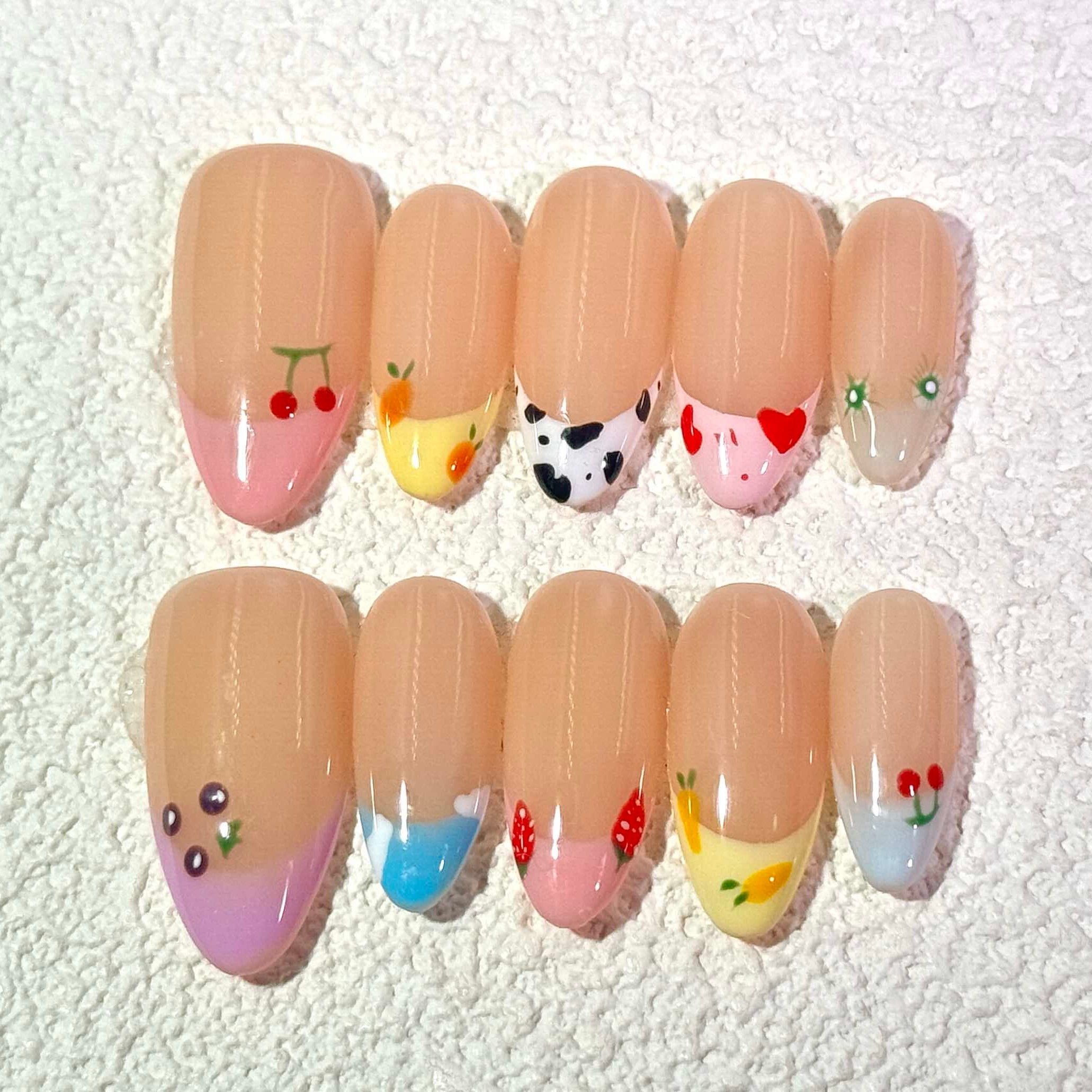 10 PCS/Set Handmade Salon-Grade Gel Press-On Nails AW1183