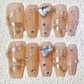 10 PCS/Set Handmade Salon-Grade Gel Press-On Nails AW1191