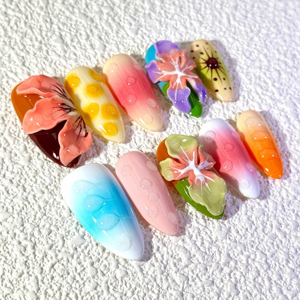 10 PCS/Set Handmade Salon-Grade Gel Press-On Nails AW1203