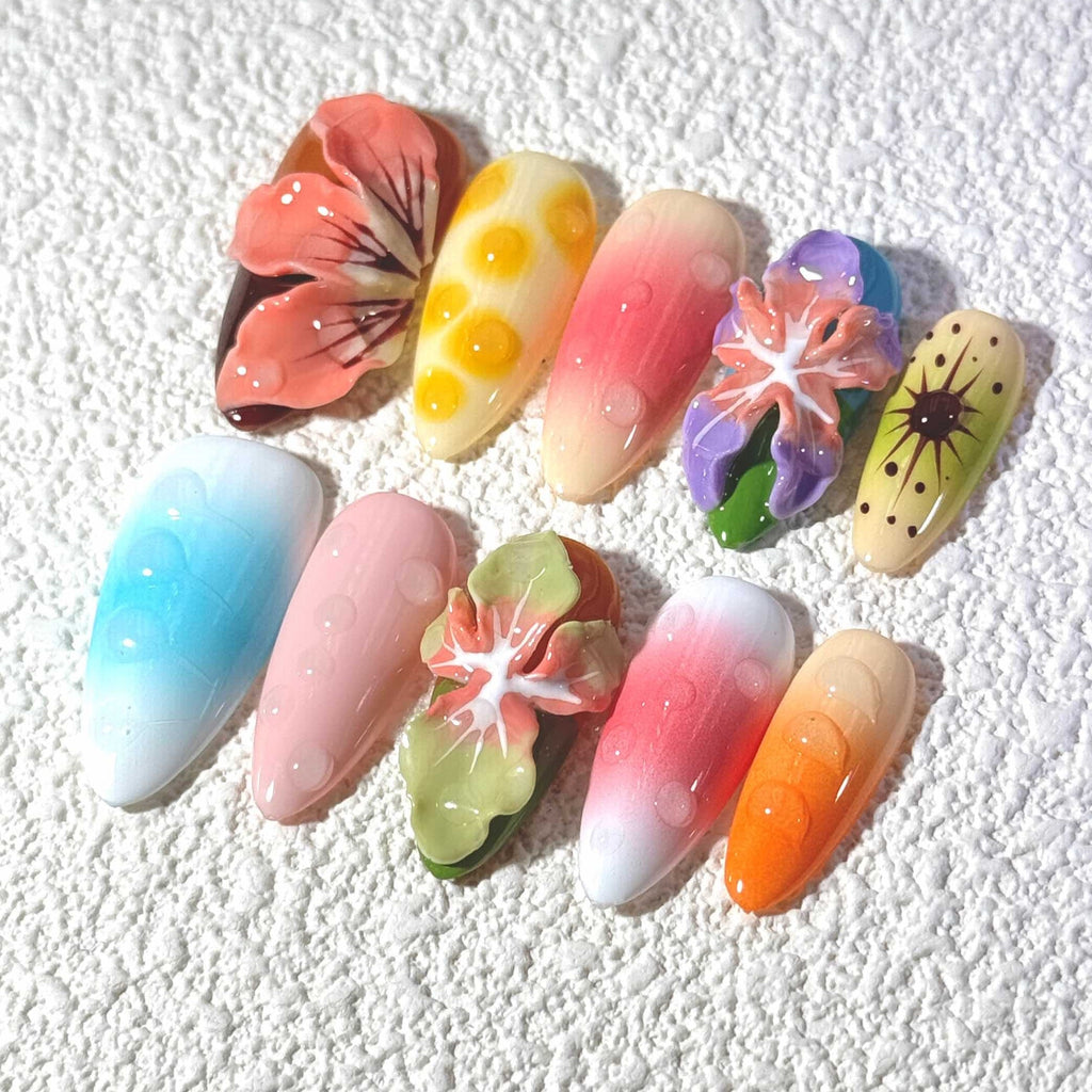 10 PCS/Set Handmade Salon-Grade Gel Press-On Nails AW1203