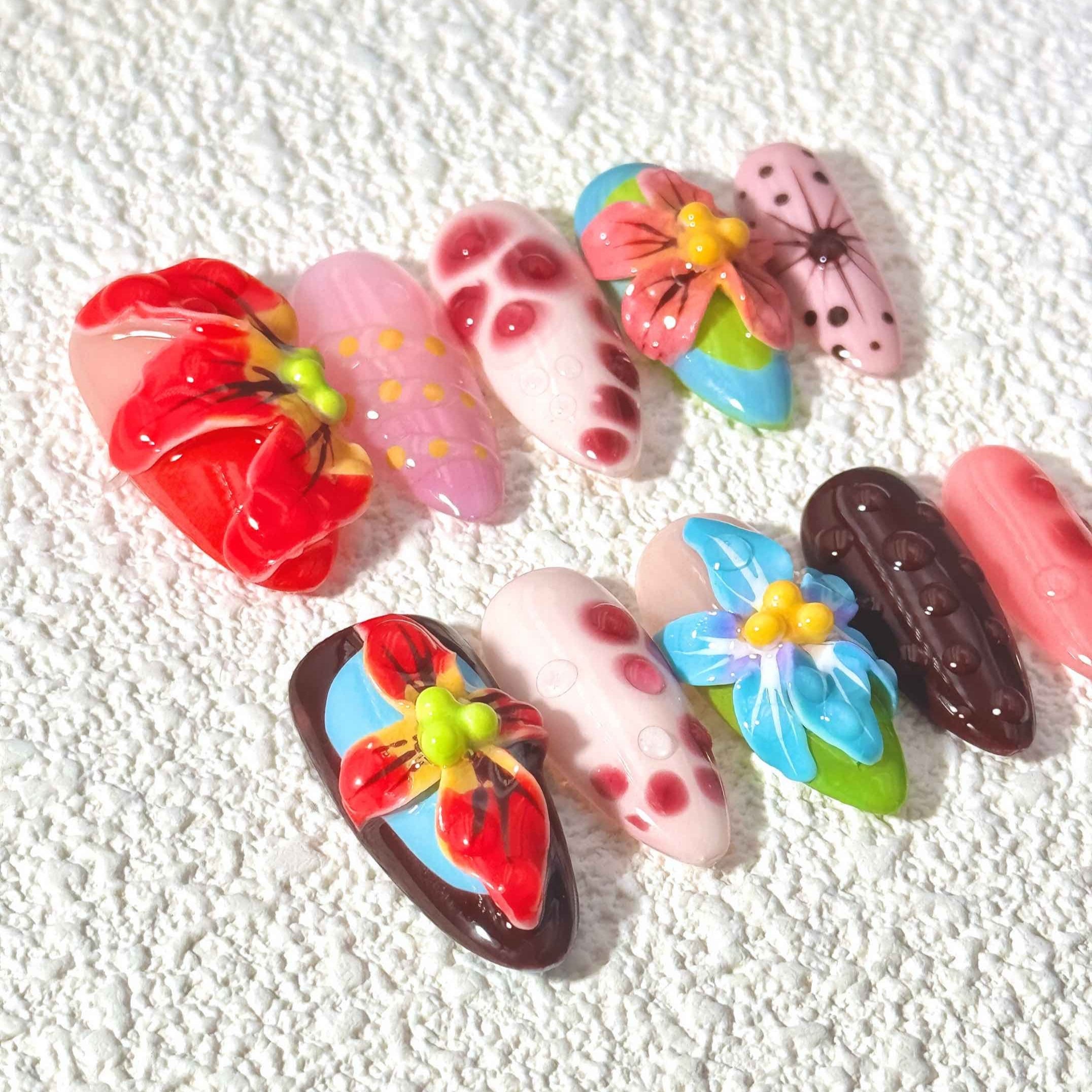 10 PCS/Set Handmade Salon-Grade Gel Press-On Nails AW1231