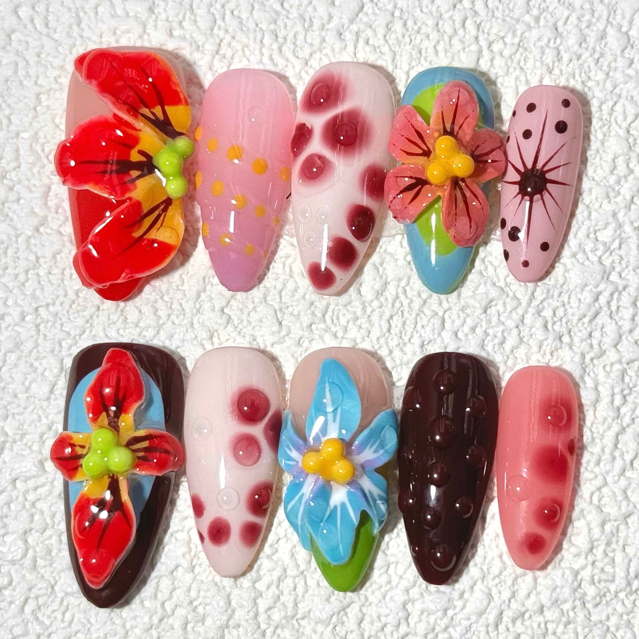 10 PCS/Set Handmade Salon-Grade Gel Press-On Nails AW1231